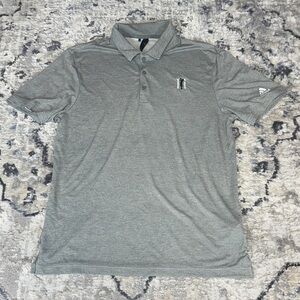 Adidas Gray Golf Polo Shirt L Embroidered Golfer Logo